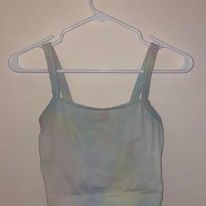 Homemade tie-dye crop top